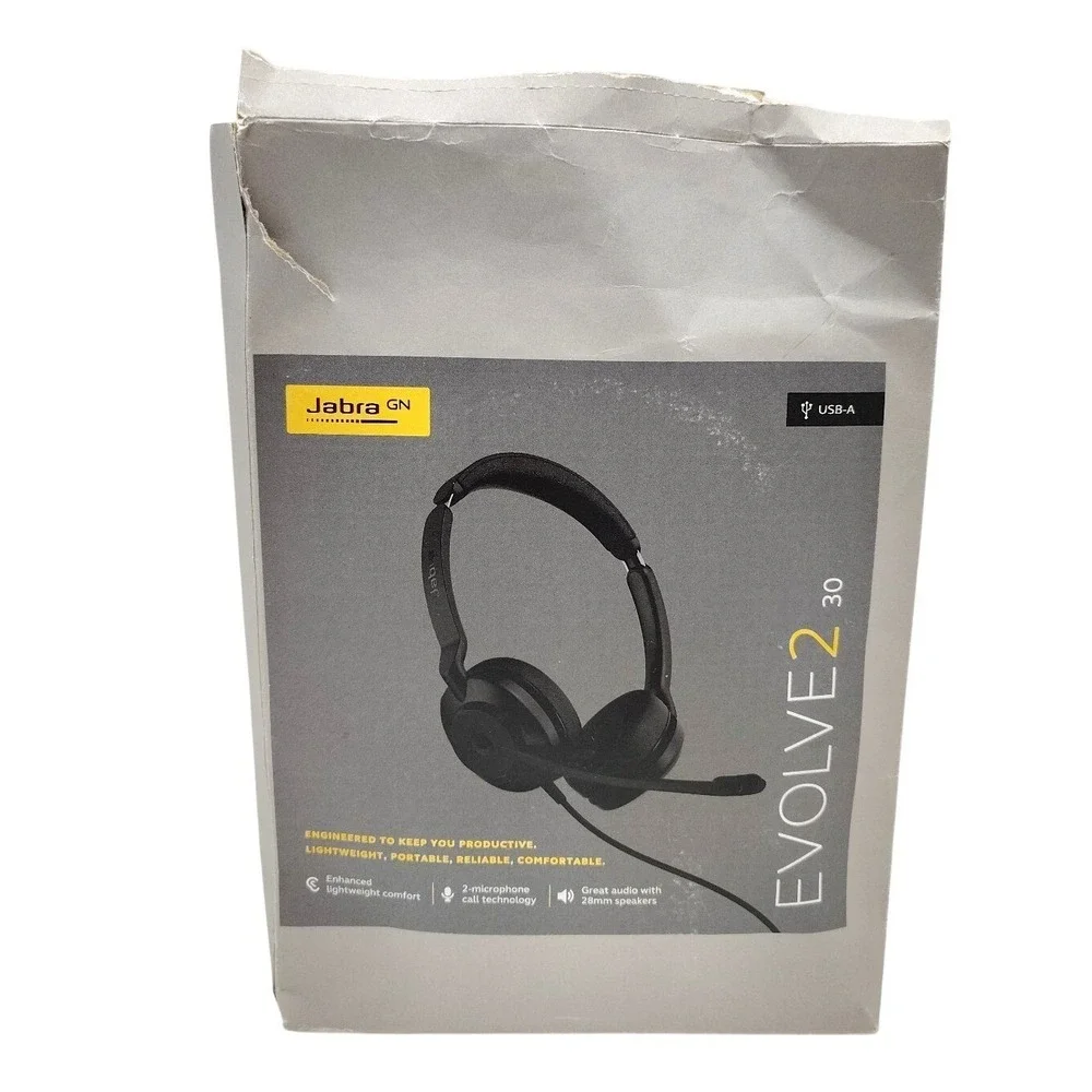 Jabra Evolve2 30 UC Stereo USB-A with 2 Built-in Microphones Work Wired Headset